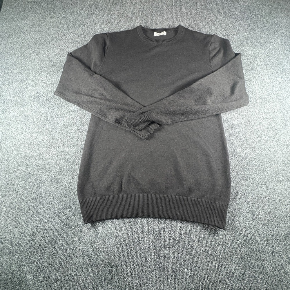 Coofandy Sweater Mens Medium Black Long Sleeve Ribbed Knit Crew Neck‎ Pullover
